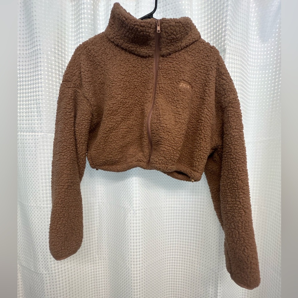 SKIMS Crop Teddy Jacket